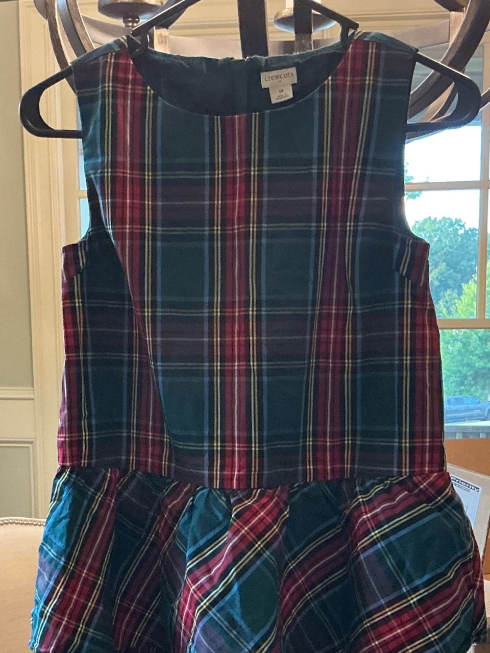 Crewcuts girls tartan plaid holiday dress 12